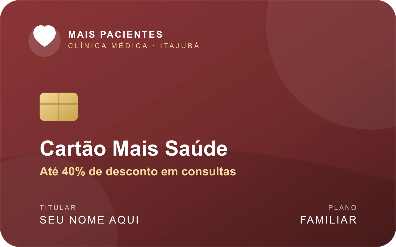 Cartão Mais Saúde da Clínica Mais Pacientes Itajubá